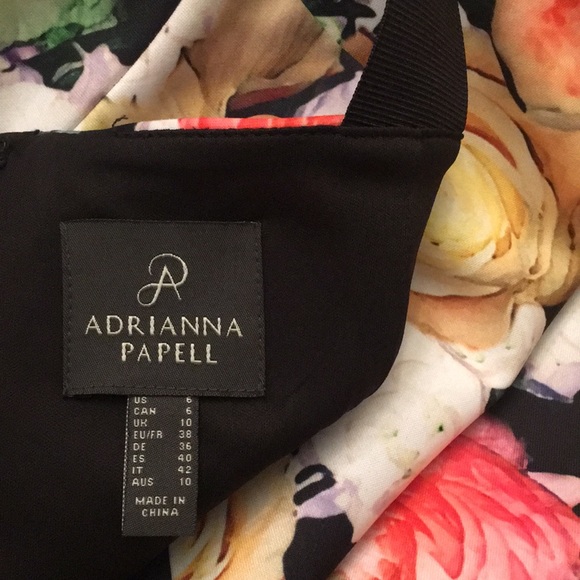 Adrianna Papell striped floral sheath midi dress - Picture 6 of 7